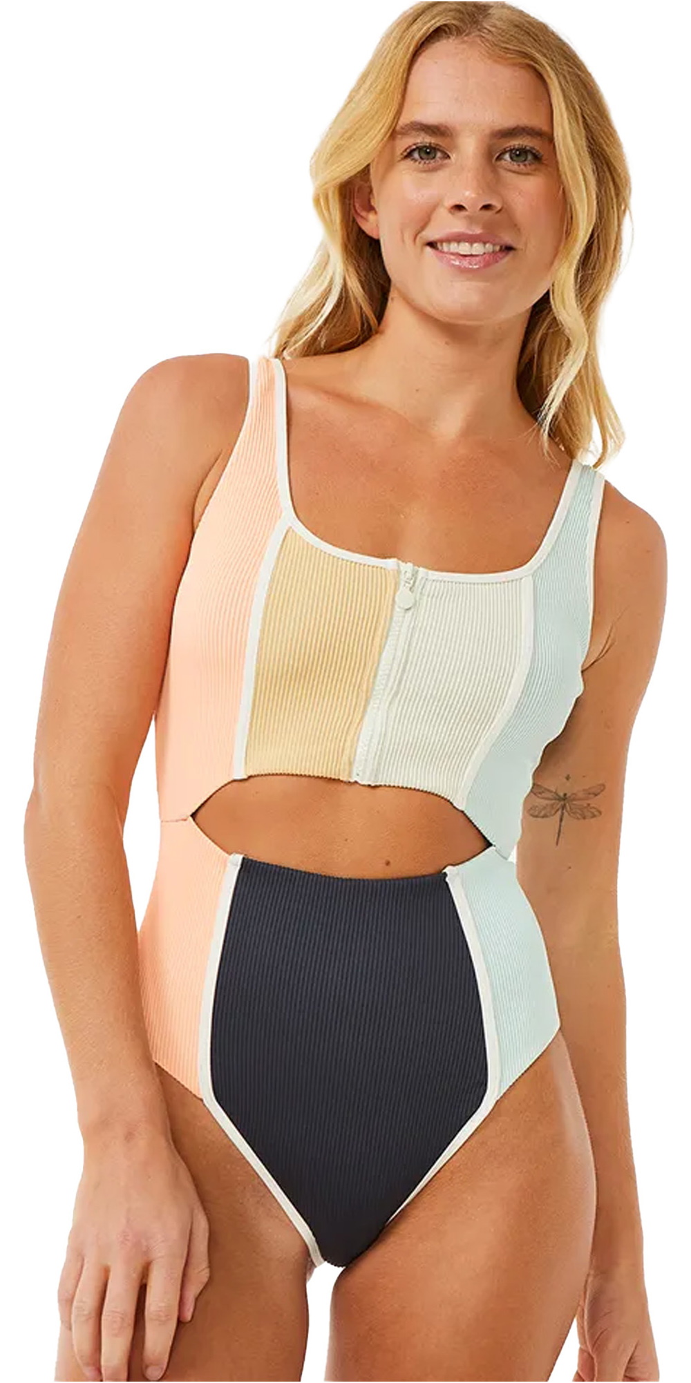 2024 Rip Curl Womens Block Party Splice Good One Piece Swimsuit 0E0WSW Multi Wetsuit Outlet